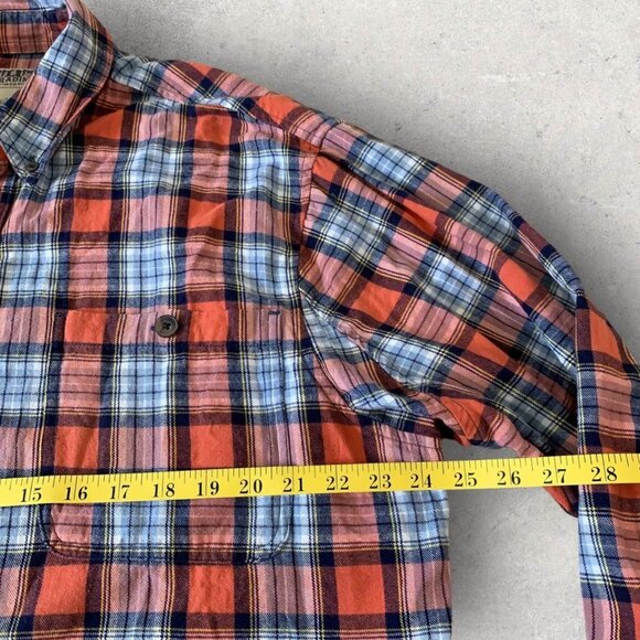 Duluth Trading Flannel Shirt Men’s Size Large Cotton Red Plaid Outdoor Casual - Picture 3 of 5